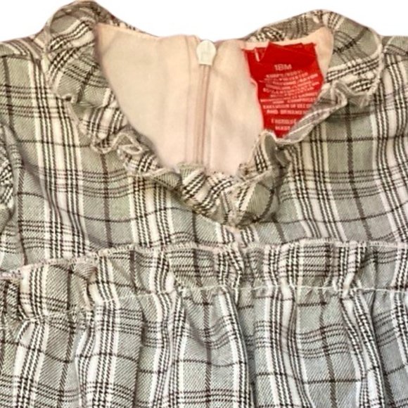 Pink/Brown/White Plaid Tiered Ruffle Dress - Picture 3 of 3